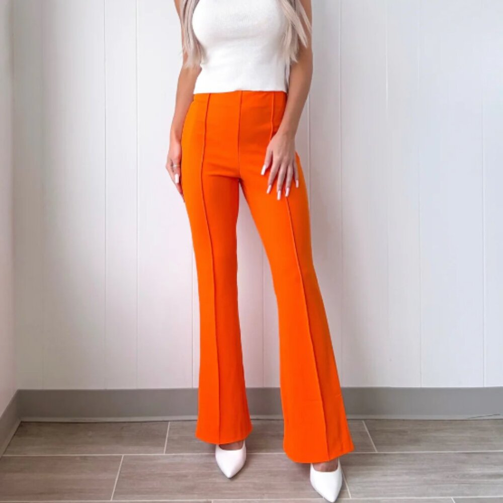 Fit & Flare Pants Orange Red